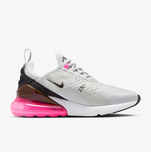 Women's Nike Air Max 270 Pink White Sneakers made with Swarovski Crystals - Picture 4 of 9